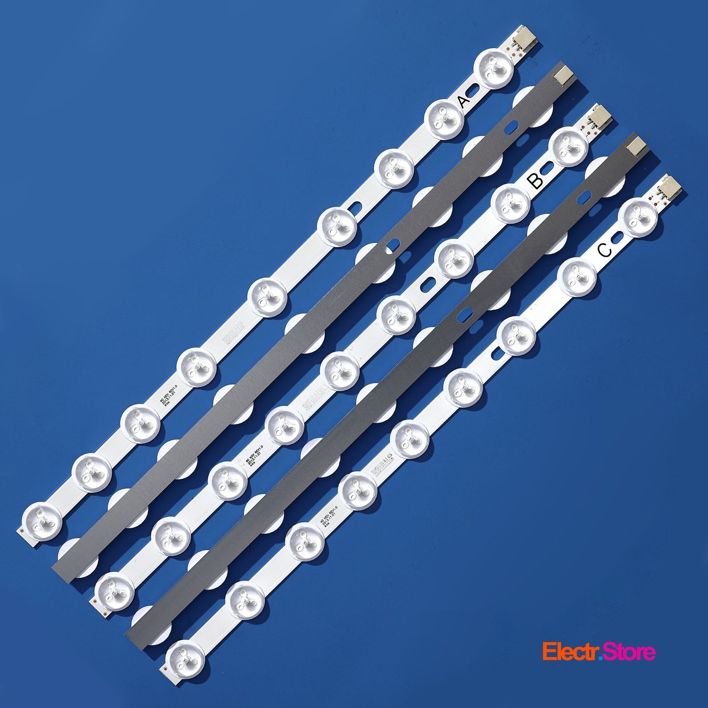 LED Backlight Strip Kits, 40" NDV REV1.0 A/B/C (5 pcs/kit), for TV 39", 40" Funai: 40FDB7514/10, 40FDI7514/10 39"40" 40" NDV Funai Hyundai JVC LED Backlights ORION PHILIPS Sharp Telefunken Toshiba Electr.Store