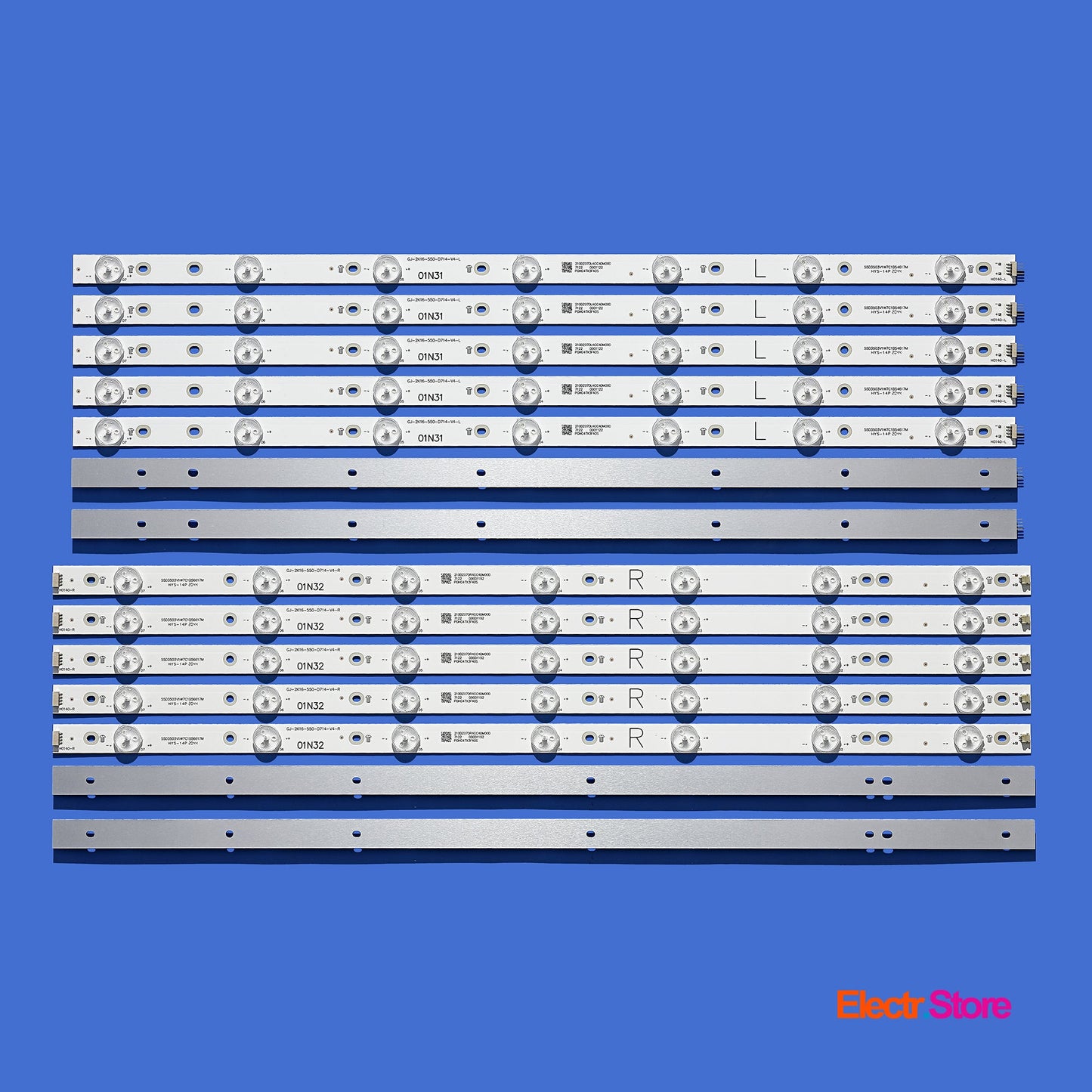 LED backlight Strip Kits, LB55072, LB-PM3030-GJD2P5557X14AGF2-L/R-Y, GJ-2K16-550-D714-V4-L/R (14 pcs/kit), for TV 55" PANEL: TPT550J1-QUBN0.K, TPT550U2 01N31 01N32 55" GJ-2K16-550-D714-V4 LED Backlights PHILIPS Electr.Store