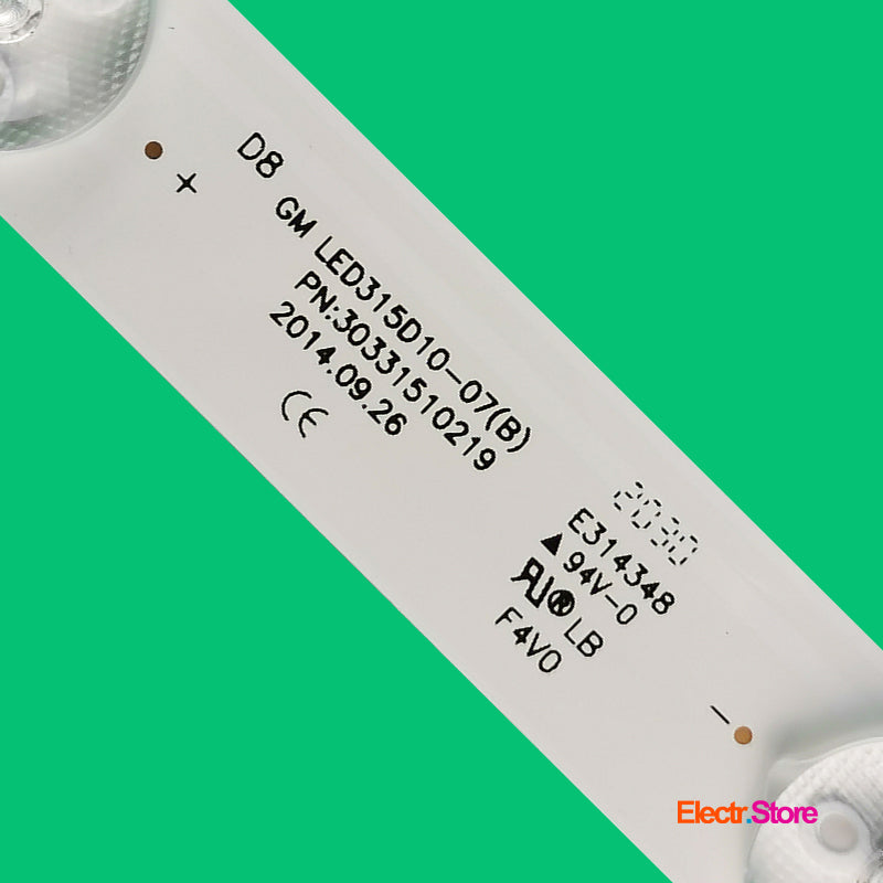 LED Backlight Strip Kits, LED315D10-07(B), 30331510219 (3 pcs/kit), for TV 32" Vivax: TV-32LE60, DLED32GK2x10 30331510219 32" CABELTECH Haier JVC Kruger&Matz LED Backlights LED315D10-07(B) Multi Mystery Others PHILIPS SANYO SLE TCL Telefunken Vivax Electr.Store