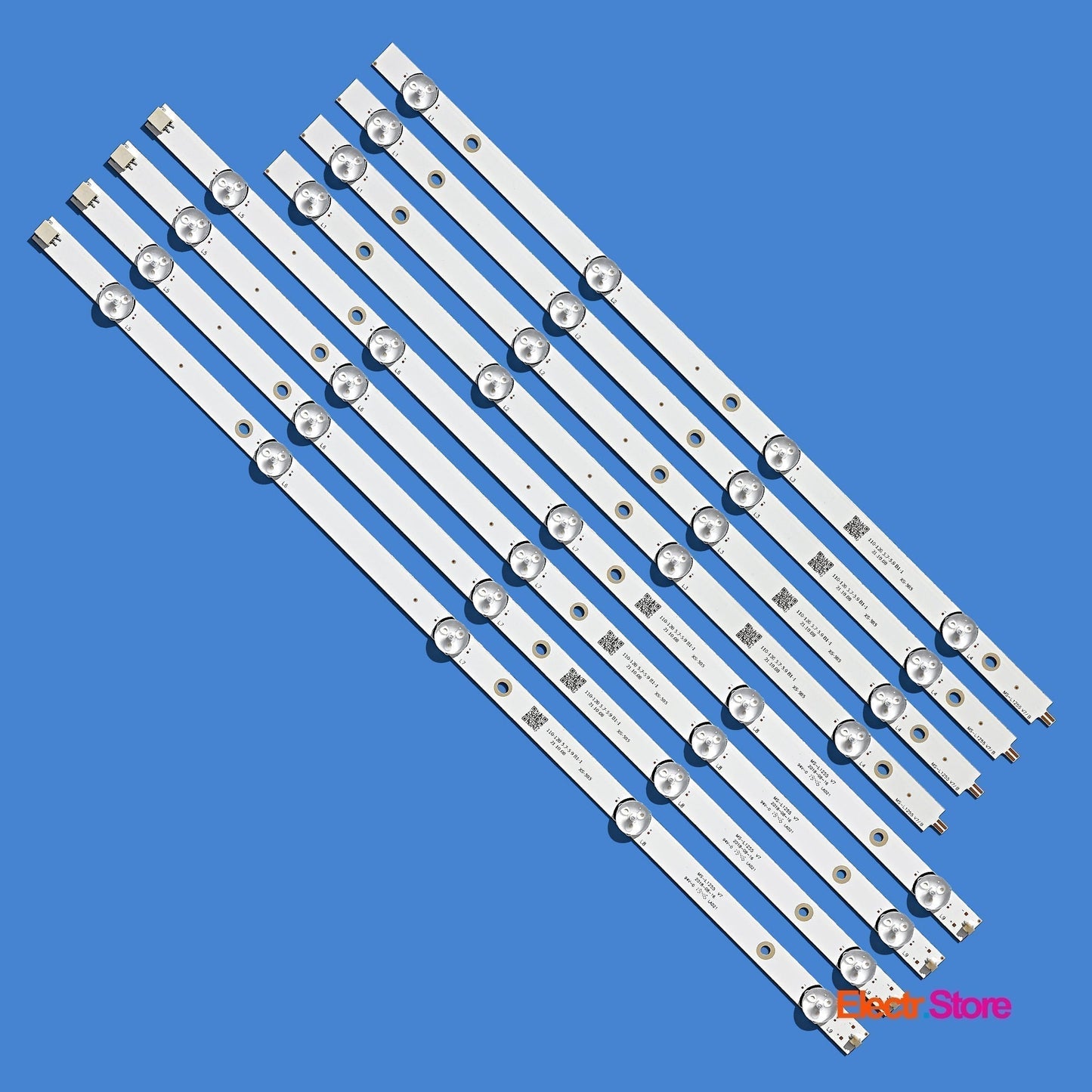 LED Backlight Strip Kits, MS-L1255 V7, HL-00500A30-0901S-04, CX50D09-ZC22AG-03 (8 pcs/kit), for TV 50" Star-Light: 50DM7500 50" BBK Centek Dexp Edison FOX Holleberg KIANO LED Backlights MS-L1255 RCA Selecline Skymaster Star-Light TD Systems TELE System Electr.Store