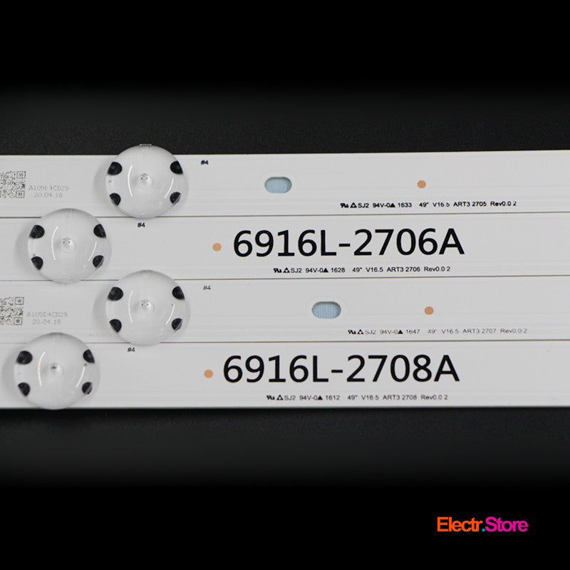 LED Backlight Strip Kits, UHD V16.5 LEFT/RIGHT, 6916L-2705A-2706A-2707A-2708A, AGF79047201, AGF79047401 (8 pcs/kit), for TV 49" 49" 6916L-2705A 6916L-2706A 6916L-2707A 6916L-2708A LED Backlights LG UHD V16.5 Electr.Store