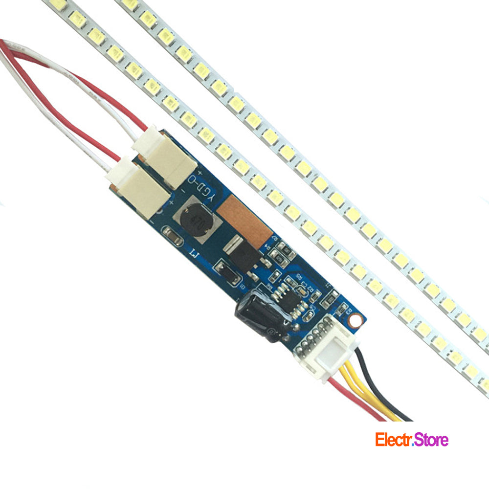 Universal LED Backlight Strip Kits, (LCD screen upgrade to LED Monitor Module) ((2*620*3mm + 1*Module)/kit), for TV 15"-27" 15"-27" LED Backlights Universal Electr.Store