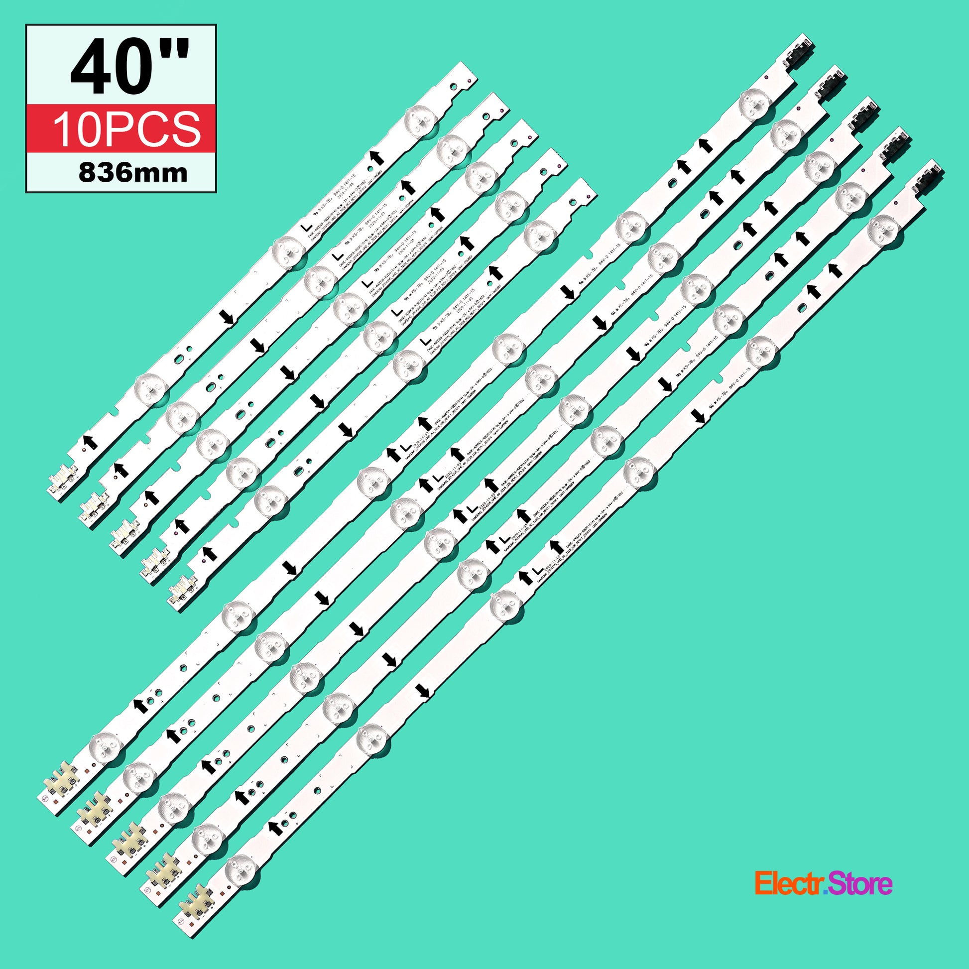 LED Backlight Strip Kits, 2014SVS_UHD_40_3228, BN96-30449A, BN96-30450A, D4GE-400DCA-R2, D4GE-400DCB-R2 (10 pcs/kit), for TV 40" SAMSUNG: UN40J6300, UE40H6500, UE40H6400, UE40H5000 2014SVS_UHD_40 40" D4GE-400DCA-R2 D4GE-400DCB-R2 LED Backlights Samsung Electr.Store