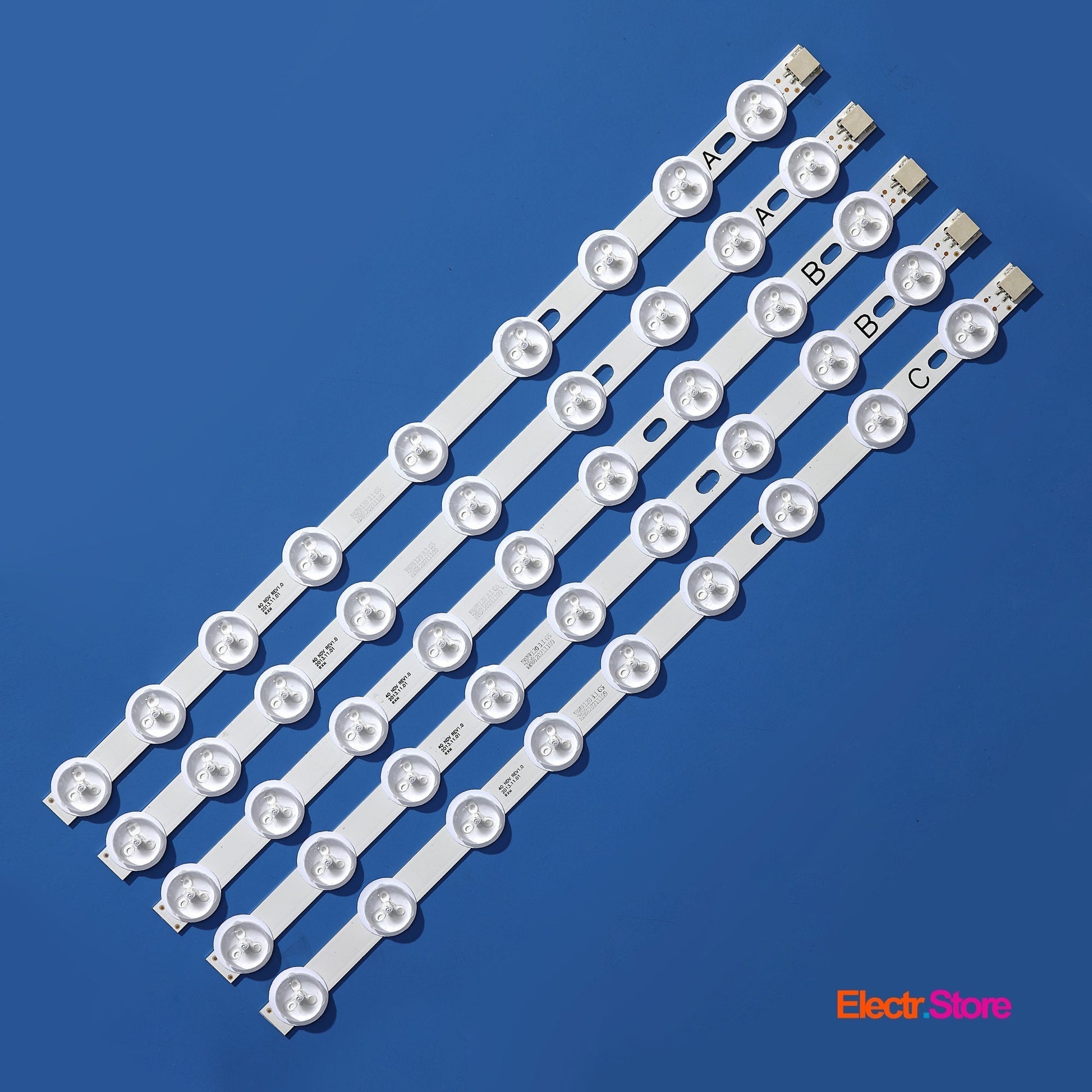 LED Backlight Strip Kits, 40" NDV REV1.0 A/B/C (5 pcs/kit), for TV 39", 40" Telefunken: D39F185N3C, D40F182C3C 39"40" 40" NDV Funai Hyundai JVC LED Backlights ORION PHILIPS Sharp Telefunken Toshiba Electr.Store