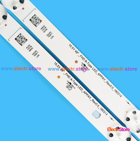 LED Backlight Strip Kits, LG Innotek 15.5Y 49"_FHD, 49LH51/LH57_FHD (8 pcs/kit), for TV 49" LG: 49LH510V, 49LH5100 49" 49"_FHD 49LH51 LED Backlights LG LH57 Electr.Store