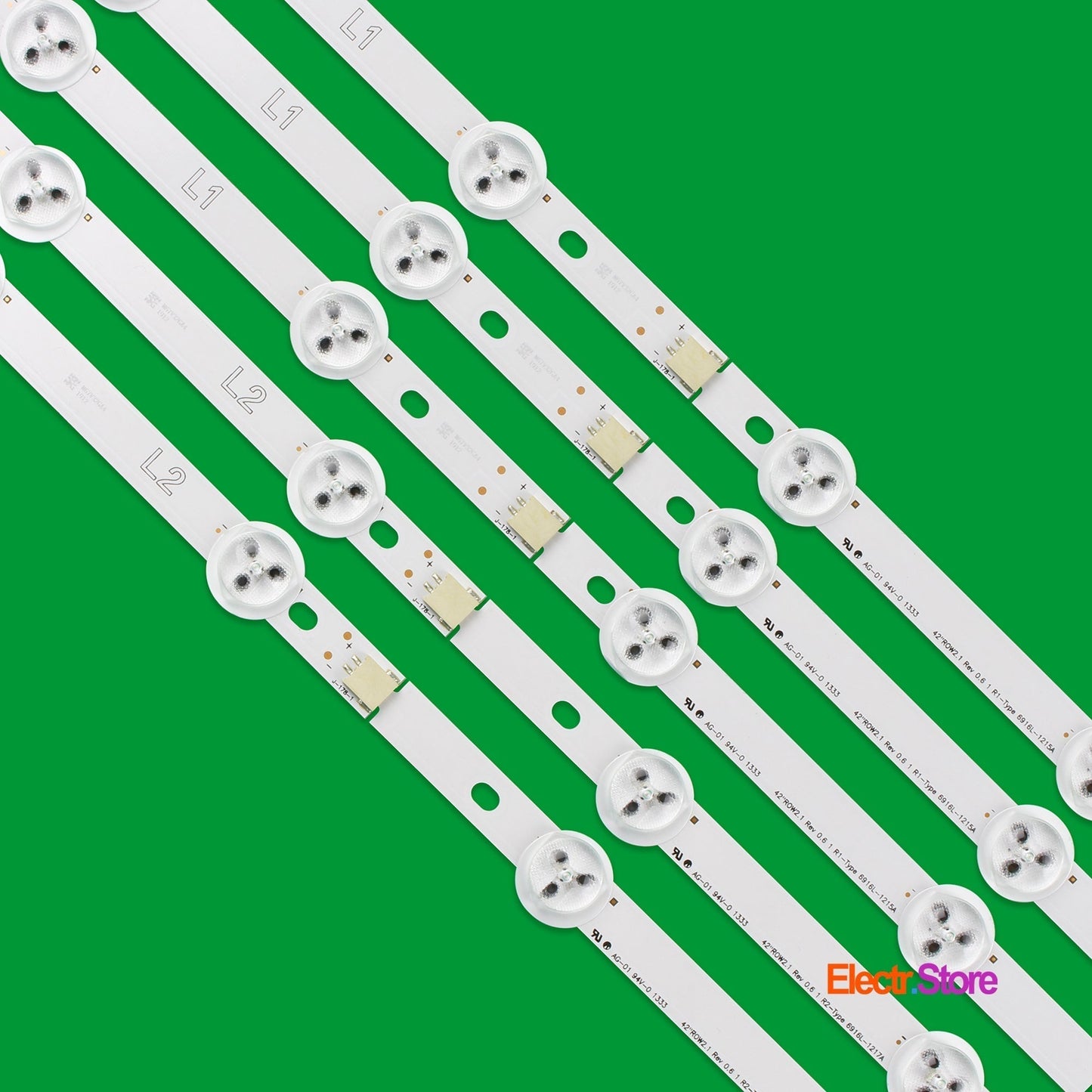 LED Backlight Strip Kits, 42"ROW2.1 Rev0.6 1 L1 /L2/R1/R2-Type, AGF78326501 6916L-1214A-1215A-1216A-1217A (10pcs/kit), for TV 42" LG: 42LA620S, 42LN575S, 42LN5708, 42LN570 42" 42"ROW2.1 6916L-1214A 6916L-1215A 6916L-1216A 6916L-1217A LED Backlights LG PANASONIC ROW2.1 Electr.Store