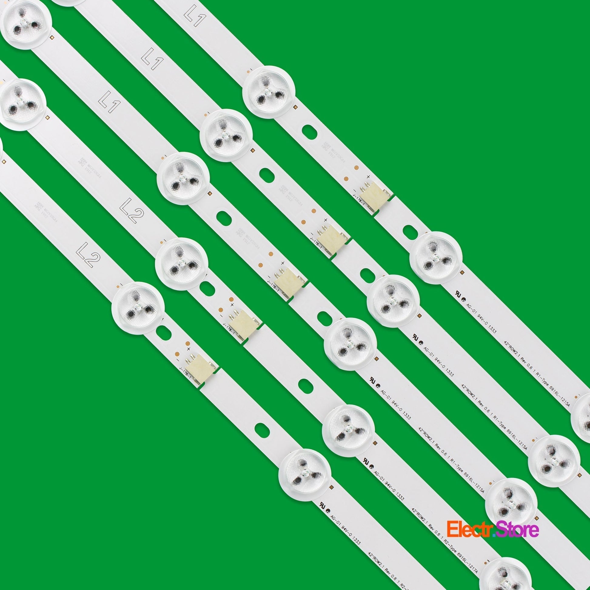 LED Backlight Strip Kits, 42"ROW2.1 Rev0.6 1 L1 /L2/R1/R2-Type, AGF78326501 6916L-1214A-1215A-1216A-1217A (10pcs/kit), for TV 42" LG: 42LA620S, 42LN6138, 42LN5406, 42LN5400 42" 42"ROW2.1 6916L-1214A 6916L-1215A 6916L-1216A 6916L-1217A LED Backlights LG PANASONIC ROW2.1 Electr.Store