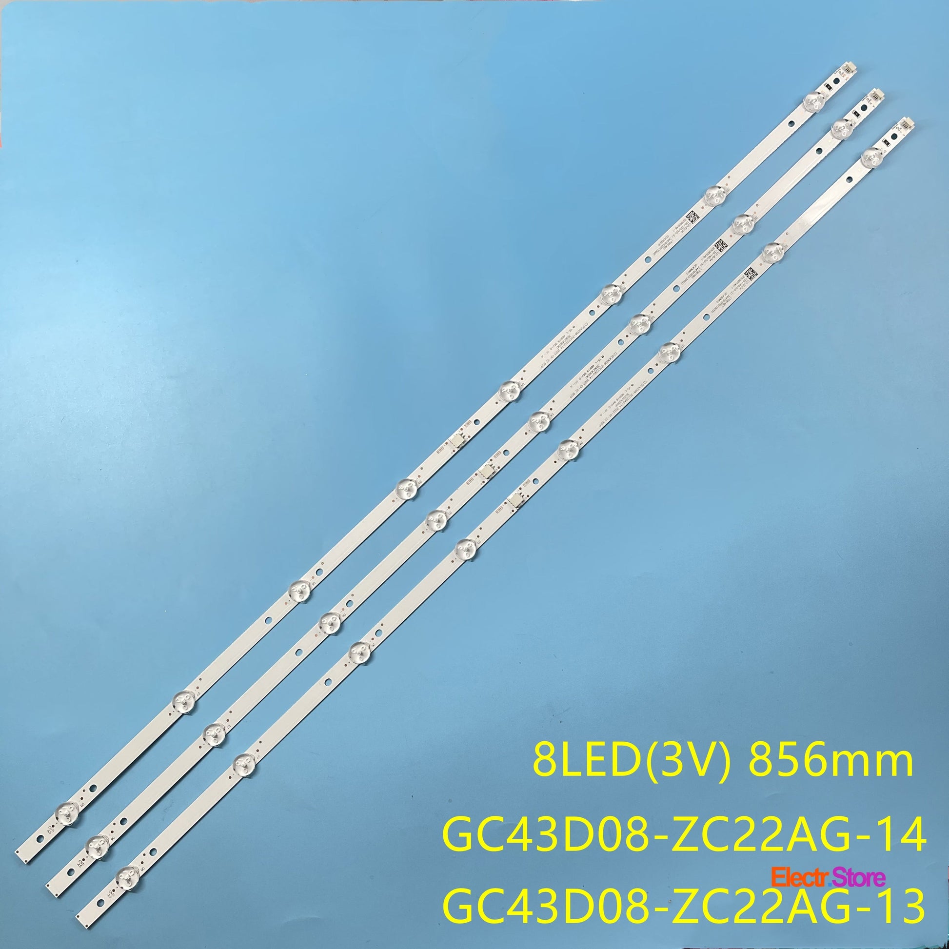 LED Backlight Strip Kits, GC43D08-ZC22AG-13/14/15/17/23, 303GC430041/43/44 (3 pcs/kit), for TV 43" BOE: HV430FHD-NLA, BOEI430WU1_H 303GC430041 43" BOE GC43D08-ZC22AG-14 LED Backlights Samsung Electr.Store