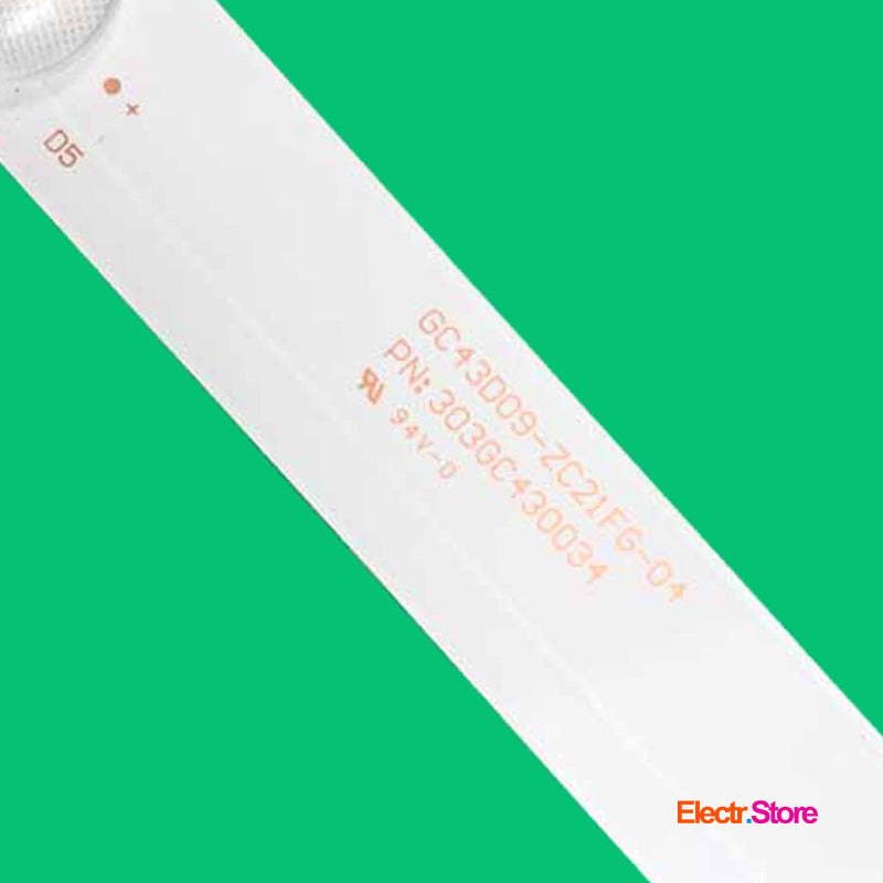 LED Backlight Strip Kits, DLED43GC4X9 005, GC43D09-ZC23FG-04 (4 pcs/kit), for TV 43" PHILIPS: 43PFF3011/T3 43" GC43D09-ZC23FG-04 LED Backlights PHILIPS TCL Electr.Store