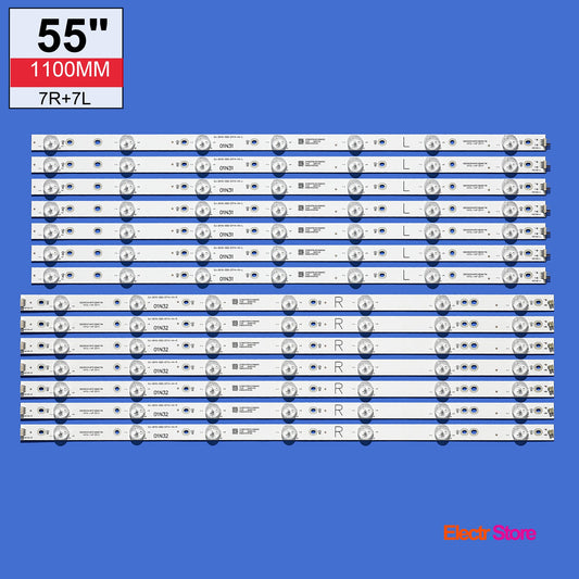 LED backlight Strip Kits, LB55072, LB-PM3030-GJD2P5557X14AGF2-L/R-Y, GJ-2K16-550-D714-V4-L/R (14 pcs/kit), for TV 55" PANEL: TPT550J1-QUBN0.K, TPT550U2 01N31 01N32 55" GJ-2K16-550-D714-V4 LED Backlights PHILIPS Electr.Store