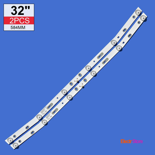LED Backlight Strip Kits, JS-D-JP3220-061EC, E32F2000, MS-L1084 (2 pcs/kit), for TV 32" Nordmende : ND32N2100J 32" Akai E32F2000 JS-D-JP3220-061EC LED Backlights Nordmende ROWA Electr.Store