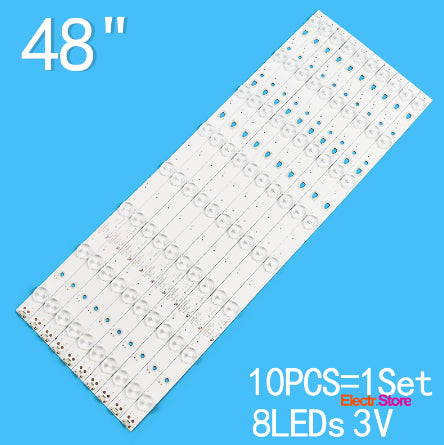 LED Backlight Strip Kits, LE48D8-03(D), 30348008220, LED48D08-ZC21AG-01 (10 pcs/kit), for TV 48" 30348008220 48" Haier Hitachi JVC Kruger&Matz LE48D8-03(D) LED Backlights Electr.Store
