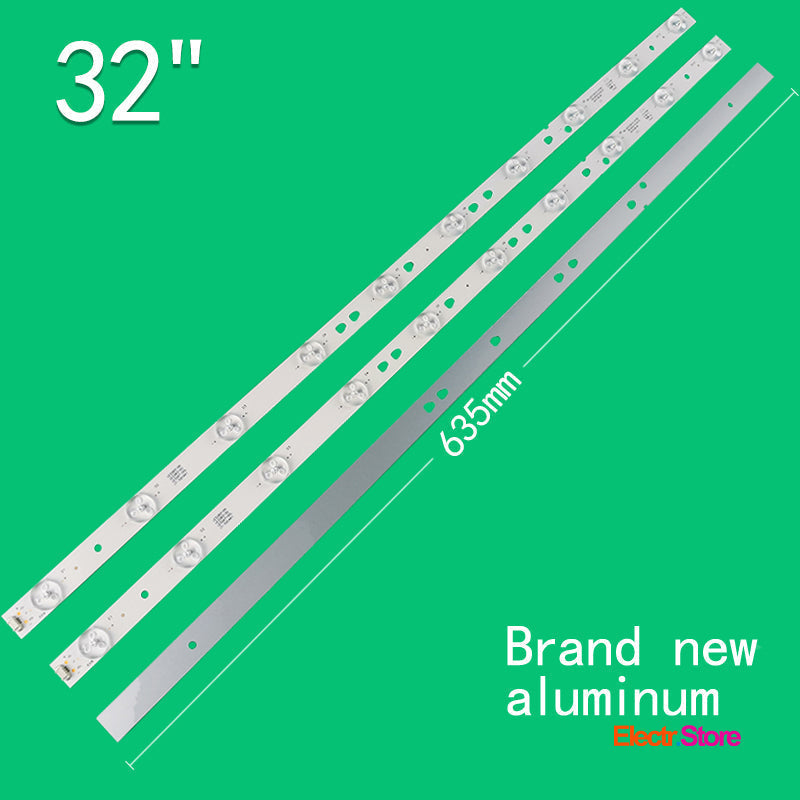 LED Backlight Strip Kits, LED315D10-07(B), 30331510219 (3 pcs/kit), for TV 32" Vivax: TV-32LE60, DLED32GK2x10 30331510219 32" CABELTECH Haier JVC Kruger&Matz LED Backlights LED315D10-07(B) Multi Mystery Others PHILIPS SANYO SLE TCL Telefunken Vivax Electr.Store