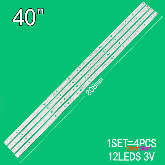 LED Backlight Strip Kits, LED40D12-02/03(A), 30340012205 (4 pcs/kit), for TV 40" TCL: LE40 30340012205 40" Haier Kruger&Matz LED Backlights LED40D12-02/03(A) TCL Electr.Store