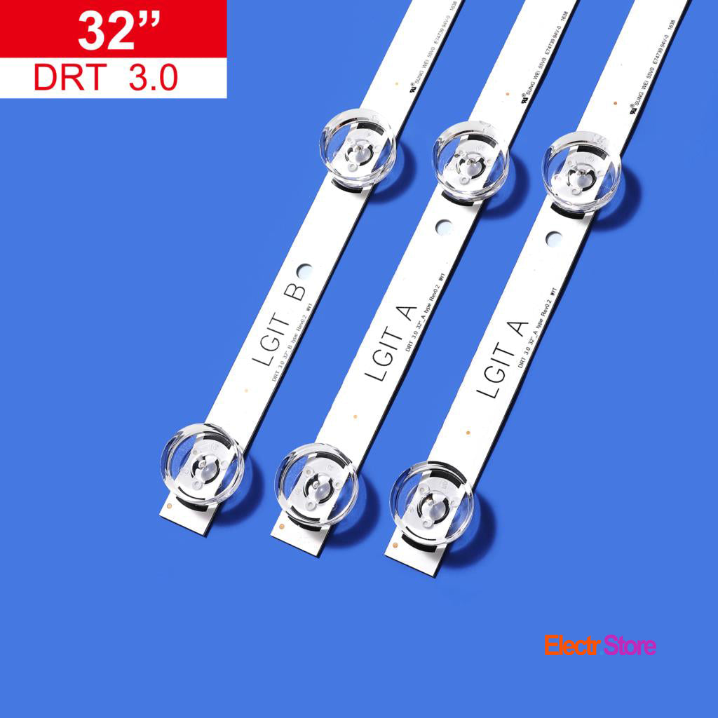 LED Backlight Strip Kits, Innotek DRT 3.0 32"_A/B-Type, AGF78399801, 6916L-1974A/6916L-1975A (3 pcs/kit), for TV 32" LG: 32LB563B, 32LB5820, 32LF560T, 32LF565B 32" DRT 3.0 DRT 3.0 32" LED Backlights LG Electr.Store