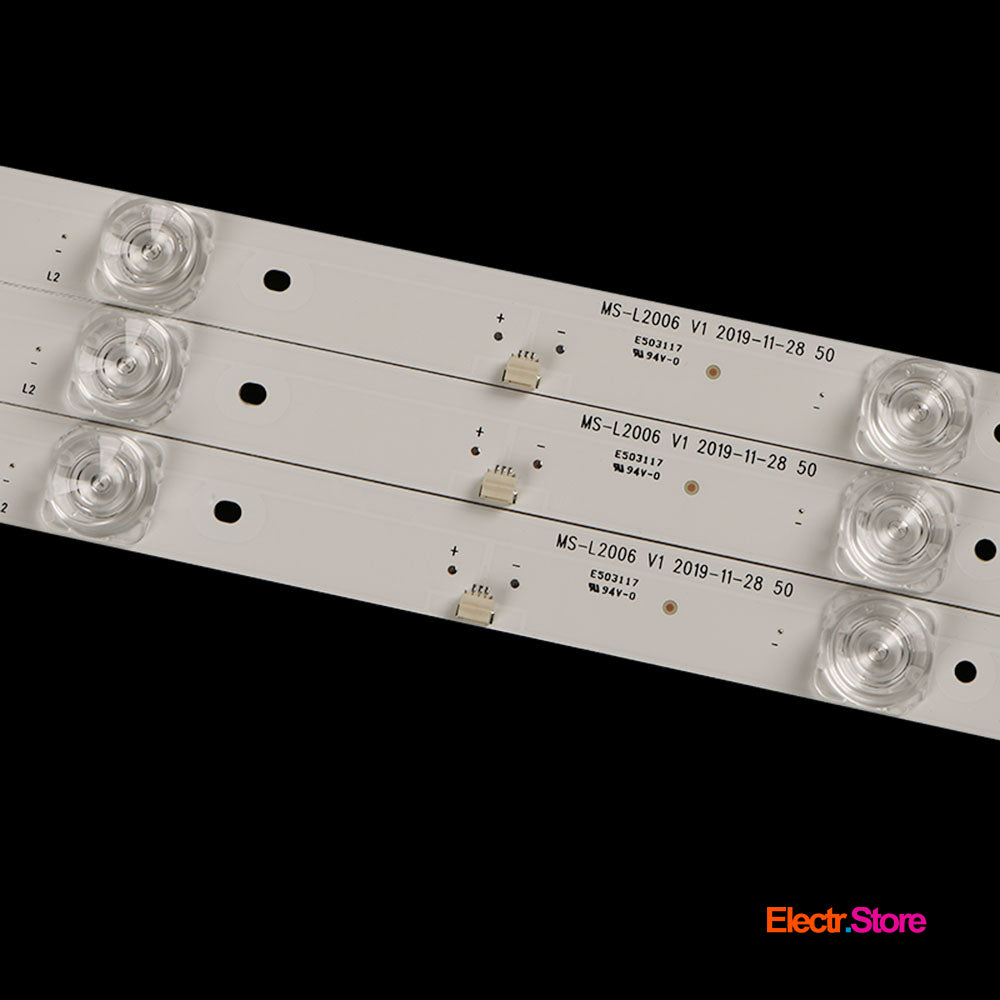 LED Backlight Strip Kits, MS-L2006 V1, 49MD2008H8, 49D2006V2W4C1B40919M-HJ-AF, CC02500D410V07, 8X49LED (8 pcs/kit), for TV 50" AMCV: LE-50ZTUS27 49D2006V2W4C1B40919M-HJ-AF 49MD2008H8 50" AMCV Amoi Baird Dexp LED Backlights LG MS-L2006 V1 No Brand PHILIPS Starwind Electr.Store