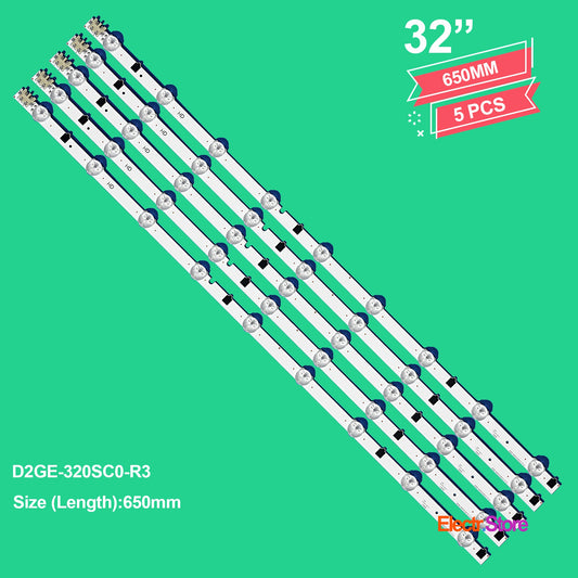 LED Backlight Strip Kits, 2013SVS32F, 2013SVS32H, BN96-28489A, BN96-25300A, BN96-25299A, D2GE-320SC0-R3 (5 pcs/kit), for TV 32" PANEL: CYHF320BGLV1H, CYHF320BGLV2H, CY-HF320CSLV1H, HF320AGH-C1, HF320AGH-R1 32" D2GE-320SC0-R3 LED Backlights Samsung Electr.Store