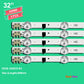 LED Backlight Strip Kits, 2013SVS32F, 2013SVS32H, BN96-28489A, BN96-25300A, BN96-25299A, D2GE-320SC0-R3 (5 pcs/kit), for TV 32" PANEL: CYHF320BGLV1H, CYHF320BGLV2H, CY-HF320CSLV1H, HF320AGH-C1, HF320AGH-R1 32" D2GE-320SC0-R3 LED Backlights Samsung Electr.Store