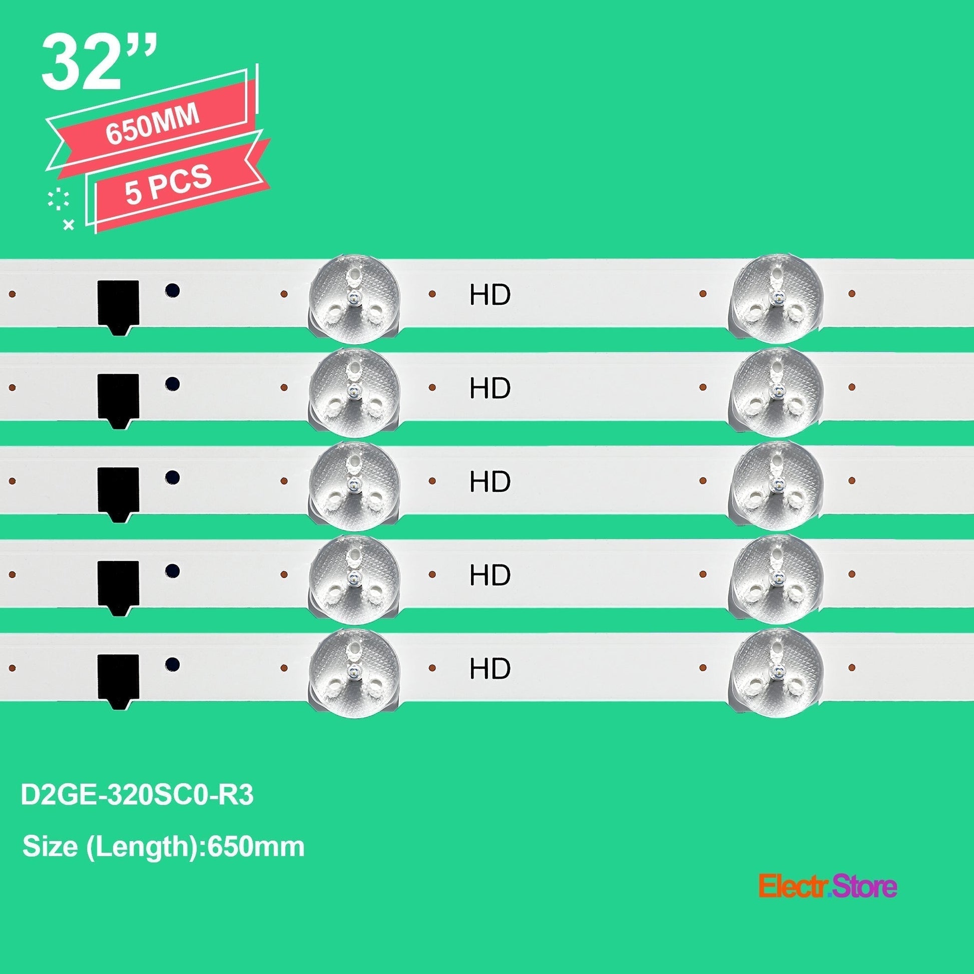 LED Backlight Strip Kits, 2013SVS32F, 2013SVS32H, BN96-28489A, BN96-25300A, BN96-25299A, D2GE-320SC0-R3 (5 pcs/kit), for TV 32" SAMSUNG: UE32F5500, UE32F5570, UE32F5000, UE32F4000 32" D2GE-320SC0-R3 LED Backlights Samsung Electr.Store