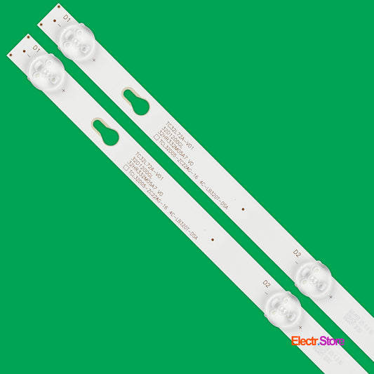 LED Backlight Strip Kits, TCL32L72A-V01, TCL32D05-ZC22AG-16, 4C-LB320T-DSA (2 pcs/kit), for TV 32" 32" 4C-LB320T-DSA LED Backlights LIN TCL TCL32D05-ZC22AG-16 TCL32L72A-V01 Electr.Store